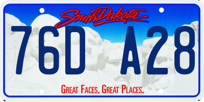 SD license plate 76DA28