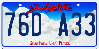 SD license plate 76DA33