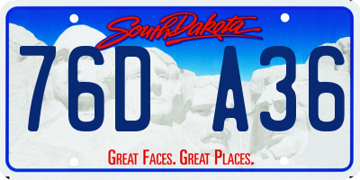 SD license plate 76DA36