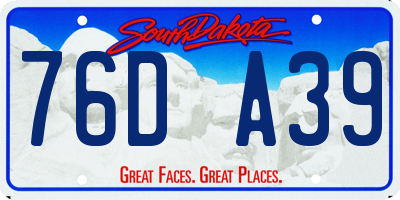 SD license plate 76DA39