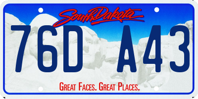 SD license plate 76DA43