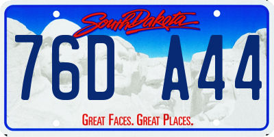 SD license plate 76DA44