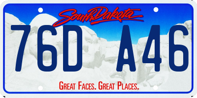 SD license plate 76DA46
