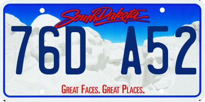 SD license plate 76DA52