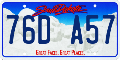 SD license plate 76DA57