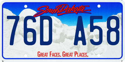 SD license plate 76DA58