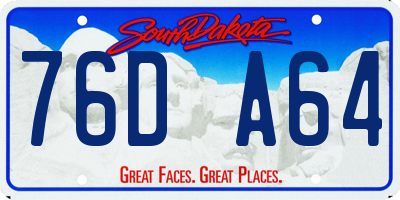 SD license plate 76DA64
