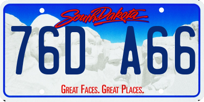 SD license plate 76DA66