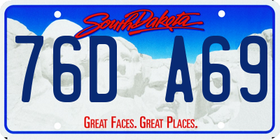SD license plate 76DA69