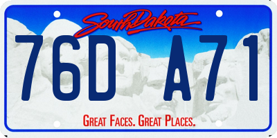 SD license plate 76DA71