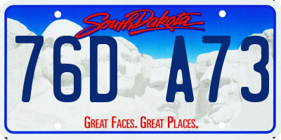 SD license plate 76DA73
