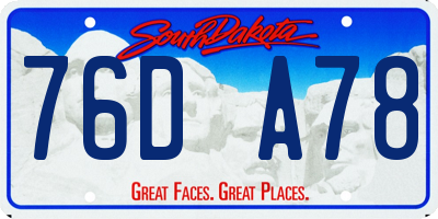 SD license plate 76DA78