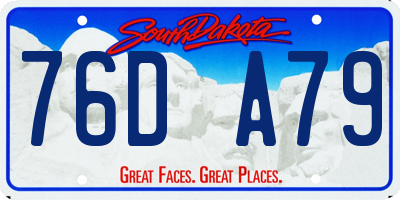 SD license plate 76DA79