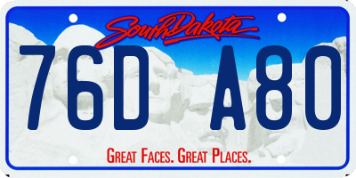 SD license plate 76DA80