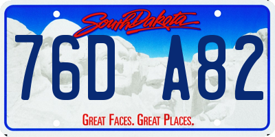 SD license plate 76DA82