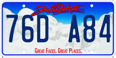SD license plate 76DA84