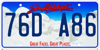 SD license plate 76DA86