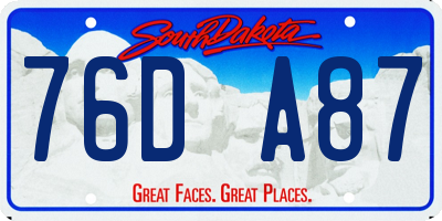 SD license plate 76DA87