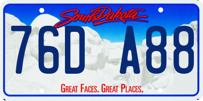 SD license plate 76DA88