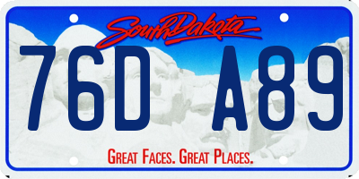 SD license plate 76DA89