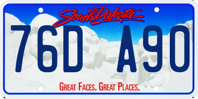 SD license plate 76DA90
