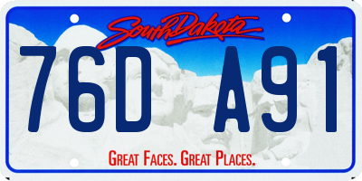 SD license plate 76DA91