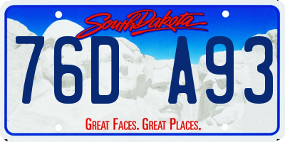 SD license plate 76DA93