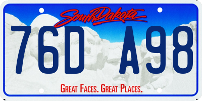 SD license plate 76DA98
