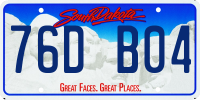 SD license plate 76DB04