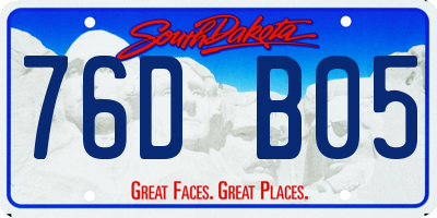 SD license plate 76DB05