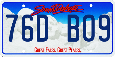 SD license plate 76DB09