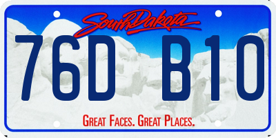 SD license plate 76DB10