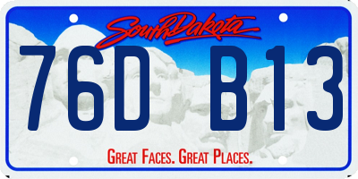 SD license plate 76DB13