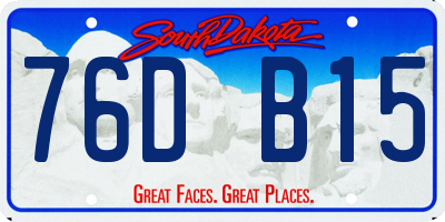 SD license plate 76DB15