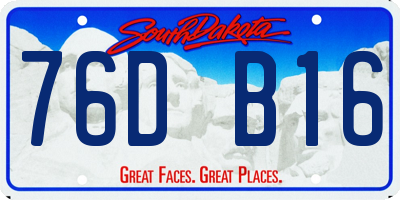 SD license plate 76DB16