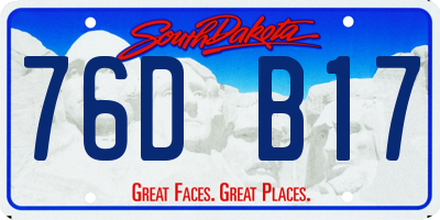 SD license plate 76DB17