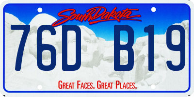 SD license plate 76DB19