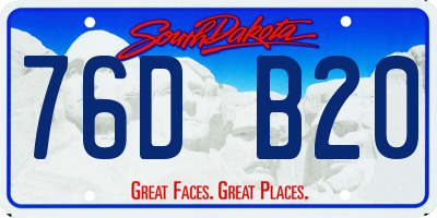 SD license plate 76DB20