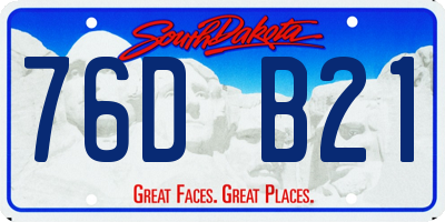 SD license plate 76DB21