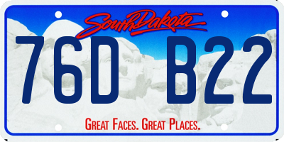 SD license plate 76DB22