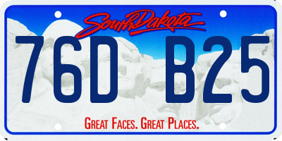 SD license plate 76DB25
