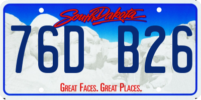 SD license plate 76DB26