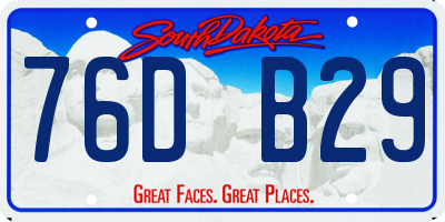 SD license plate 76DB29