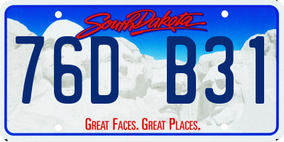 SD license plate 76DB31