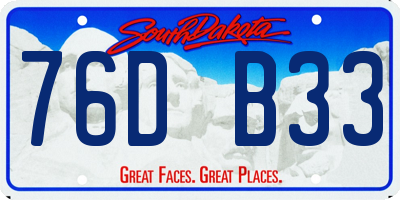 SD license plate 76DB33