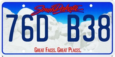 SD license plate 76DB38