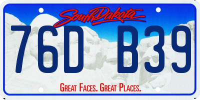 SD license plate 76DB39