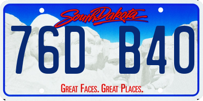 SD license plate 76DB40