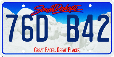 SD license plate 76DB42
