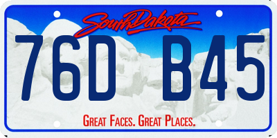 SD license plate 76DB45